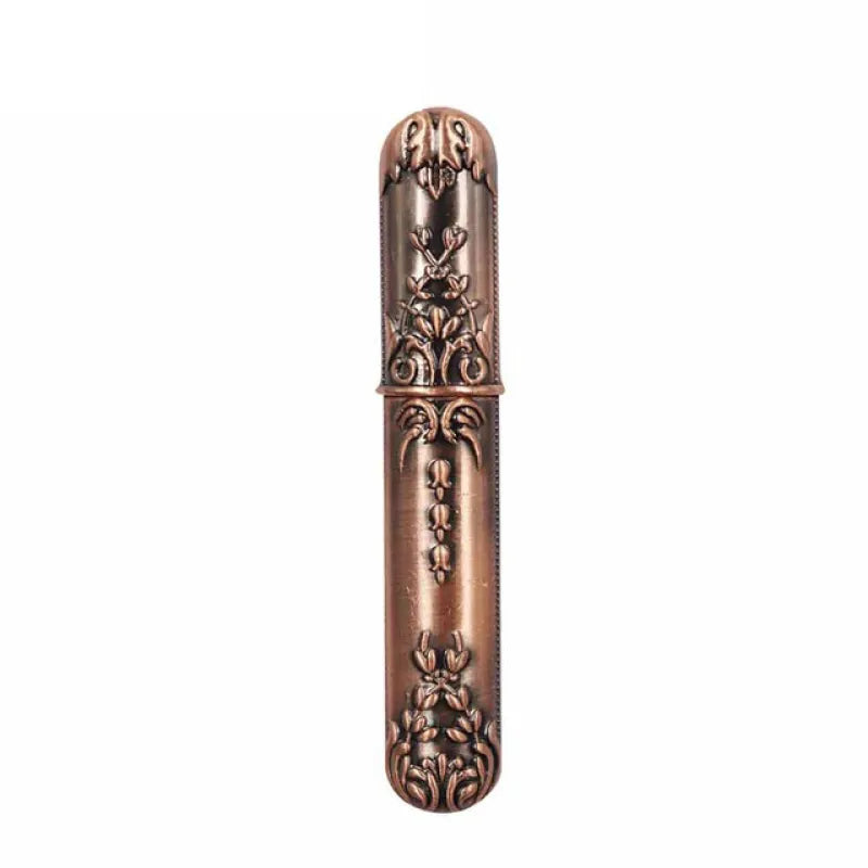Metal Sewing Needle Storage Tube — Bronze — supplier product photo; styling supplies excluded