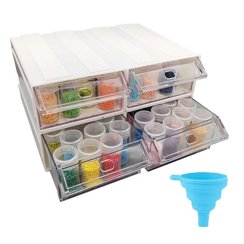 35-Bottle Bead Storage Drawer — White — supplier product photo; styling supplies excluded