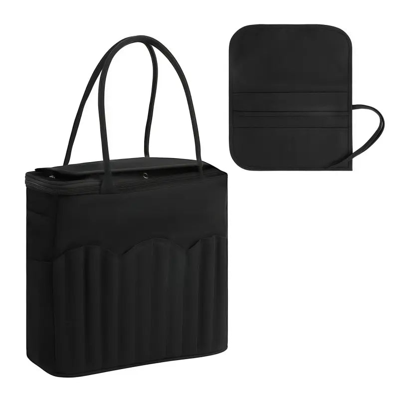 Canvas Yarn & Knitting Organizer Bag — Black — supplier product photo; styling supplies excluded