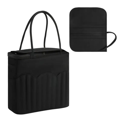 Canvas Yarn & Knitting Organizer Bag — Black — supplier product photo; styling supplies excluded